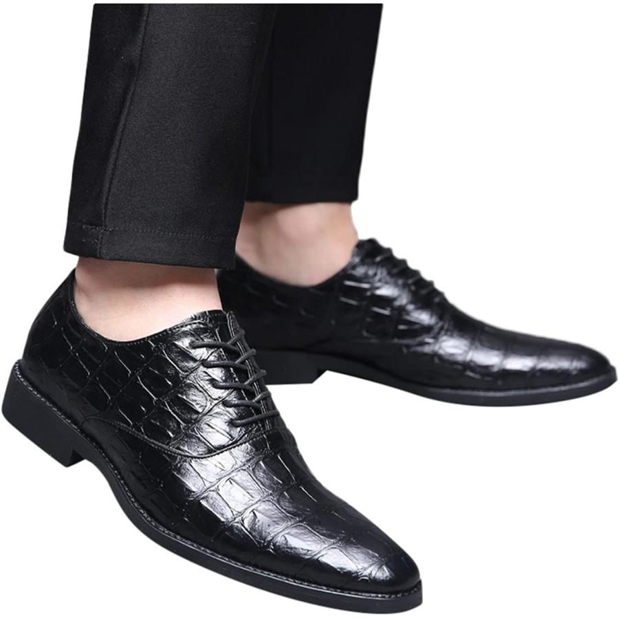 【並行輸入品】Men Dress Shoes Black Loafers Shoes Lace-Up Business Pointed Matchinの画像