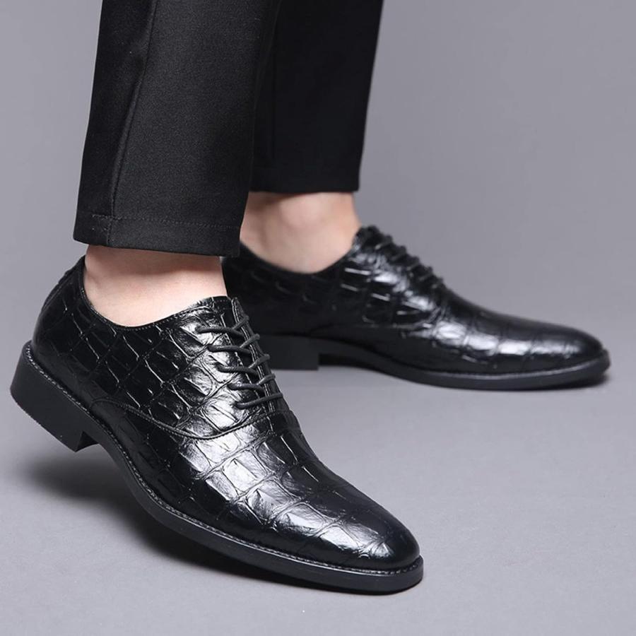 【並行輸入品】Men Dress Shoes Black Loafers Shoes Lace-Up Business Pointed Matchinの画像