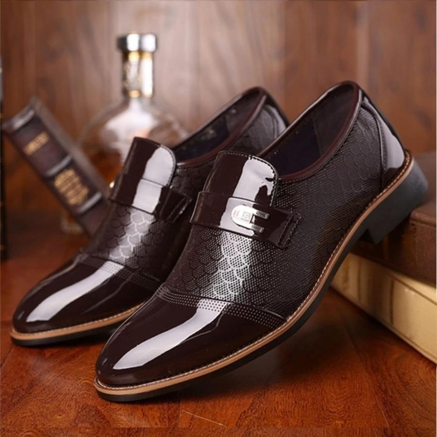 【並行輸入品】Men Dress Shoes Loafers Size 13 Wide Red Classical Style Shoes for Mの画像