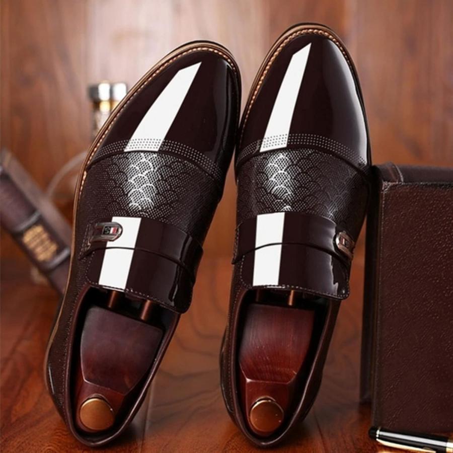 【並行輸入品】Men Dress Shoes Loafers Size 13 Wide Red Classical Style Shoes for Mの画像