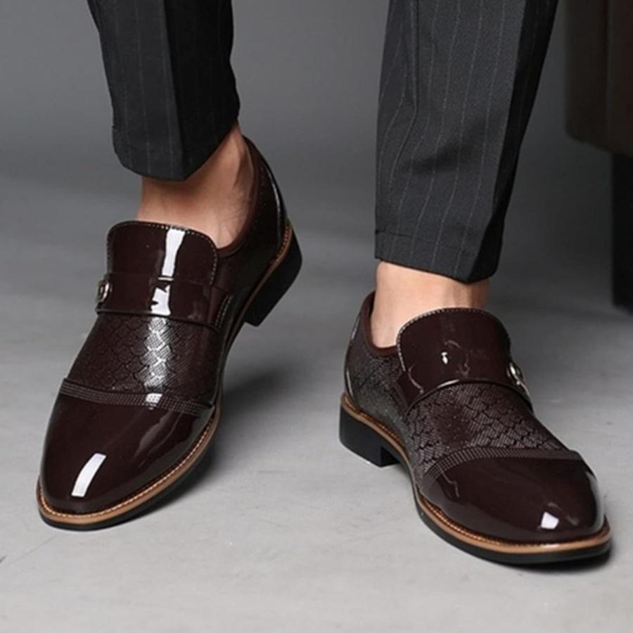 【並行輸入品】Men Dress Shoes Loafers Size 13 Wide Red Classical Style Shoes for Mの画像