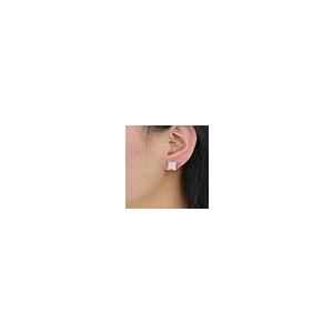 【並行輸入品】14K Gold Densely Set Moissanite Earrings， Hip Hop Style Square E_5