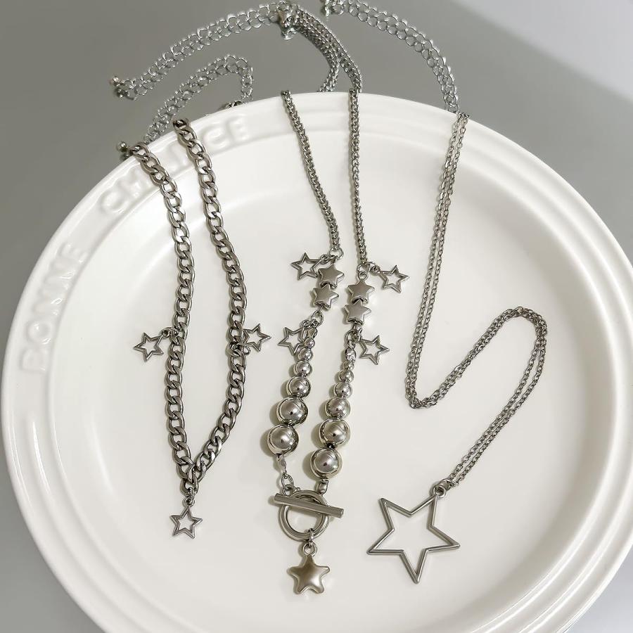 並行輸入品】Zhang shine Y2k Star Necklace Gothic Tassel Pendant 