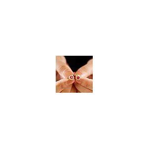 【並行輸入品】Bezel Set Created Ruby Solitaire Stud Earrings for Women | 5 MMの画像