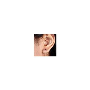 【並行輸入品】Bezel Set Created Ruby Solitaire Stud Earrings for Women | 5 MMの画像