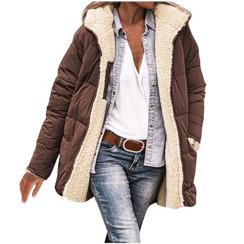 【並行輸入品】JIMENEZ Puffer Jacket Women Packable Sherpa Fleece Lined Puffer_1