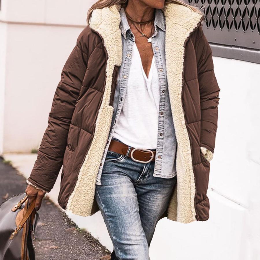 【並行輸入品】JIMENEZ Puffer Jacket Women Packable Sherpa Fleece Lined Puffer_3