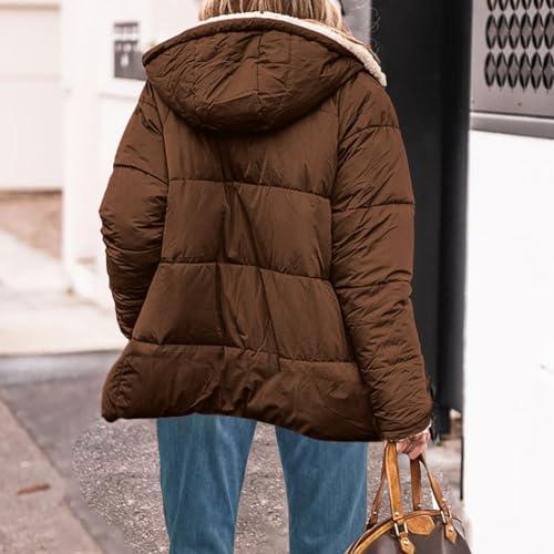 【並行輸入品】JIMENEZ Puffer Jacket Women Packable Sherpa Fleece Lined Puffer_7