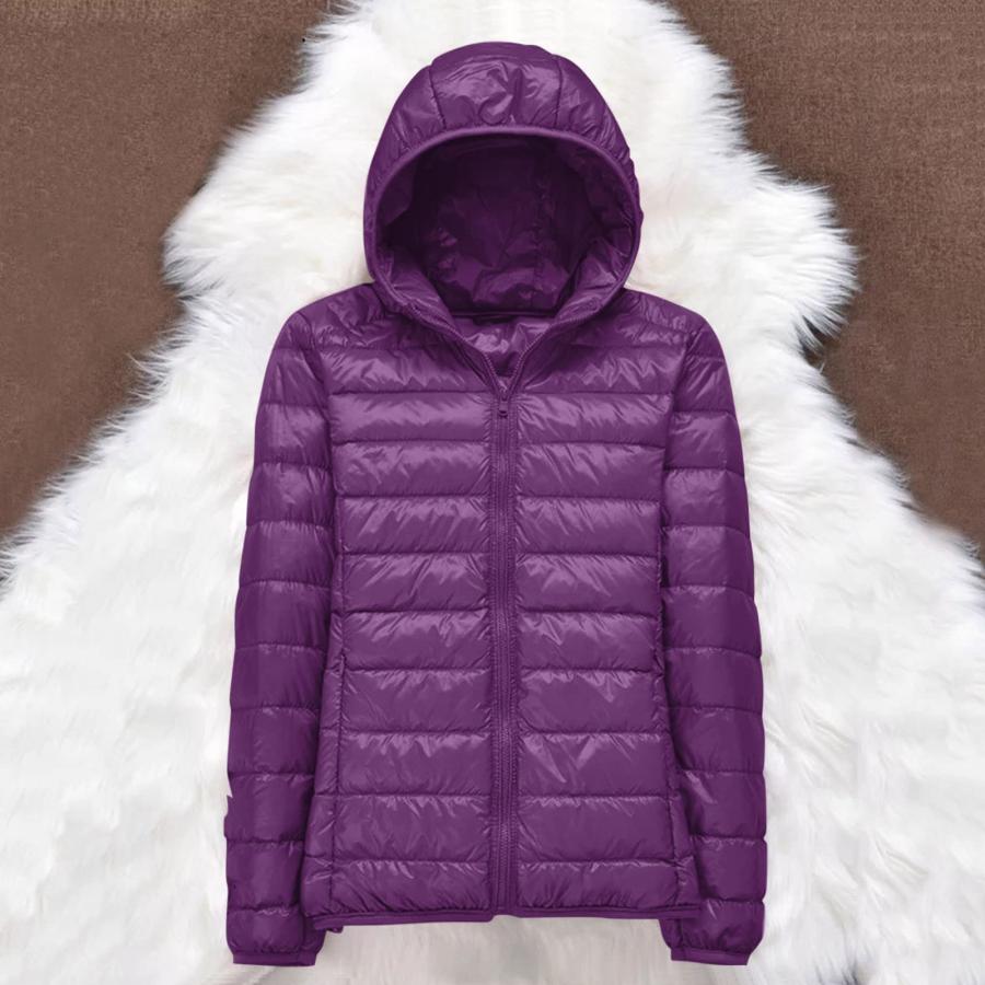 並行輸入品】Lightweight Packable Hooded Puffer Jacket Womens 
