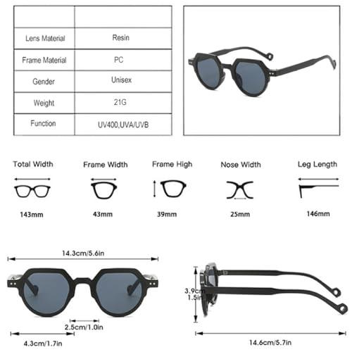 【並行輸入品】[MUTYNE] ファッションスモールオーバルサングラス女性用UV400ヴィンテージパンクリベットキャンディーカラー女性眼鏡メンズの画像