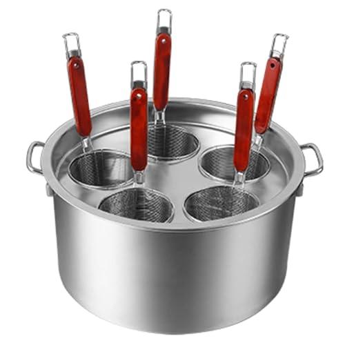 【並行輸入品】3/4/5 Holes Pasta Cooker Insert Set Stainless Steel Pasta Pot Wi_1