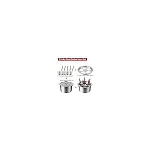 【並行輸入品】3/4/5 Holes Pasta Cooker Insert Set Stainless Steel Pasta Pot Wi_5