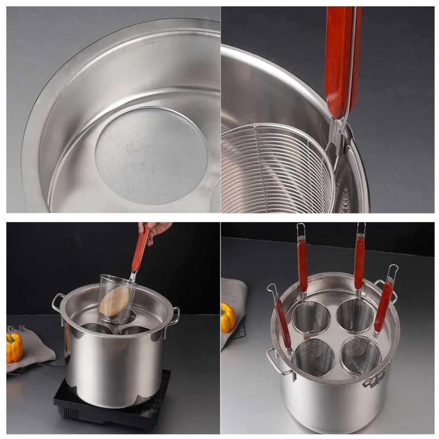 【並行輸入品】3/4/5 Holes Pasta Cooker Insert Set Stainless Steel Pasta Pot Wi_9