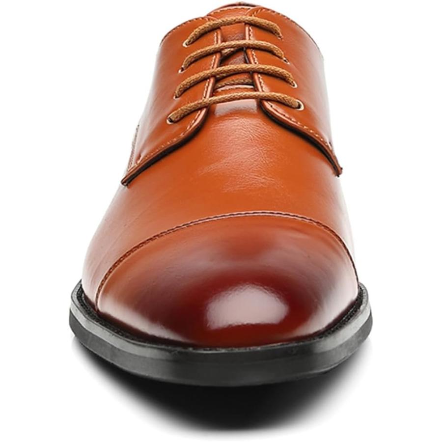 【並行輸入品】ByErz Men's Dress Shoes Oxford Leather Stylish Lace-Up Wingtip Broguの画像