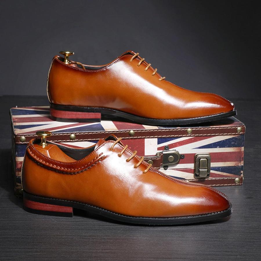 【並行輸入品】ByErz Men's Dress Shoes Classic Mens Oxfords Formal Business Shoes Mの画像