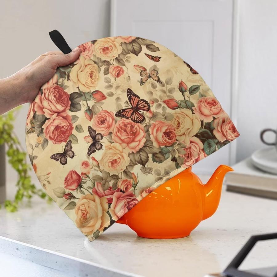 【並行輸入品】DISNIMO Floral Butterfly Coffee Warmer Tea Cosy for Teapot Tea C_6
