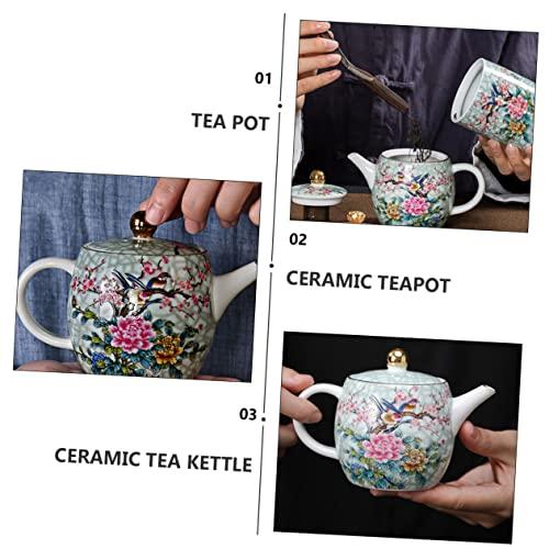 【並行輸入品】Ciieeo 1pc Ceramic Teapot Floral Tea Kettle Japanese Tea Kettle_7