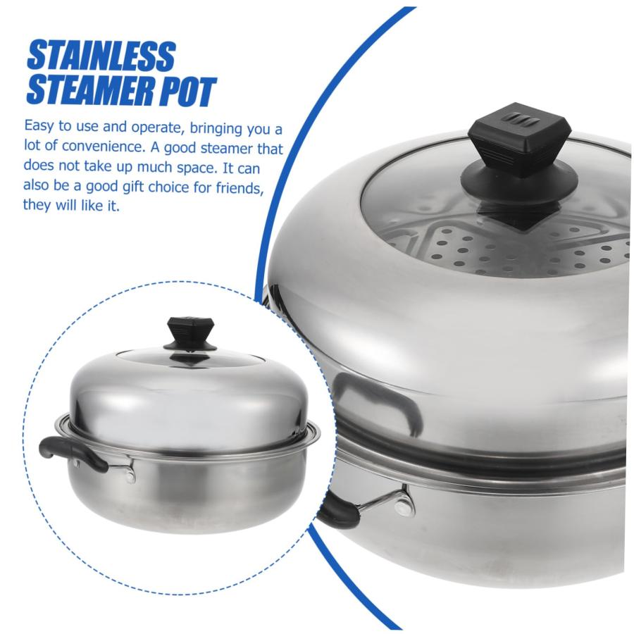 【並行輸入品】DECHOUS 2 Sets Pot Stainless Steel Cookware Non Stick Cooking Ut_3