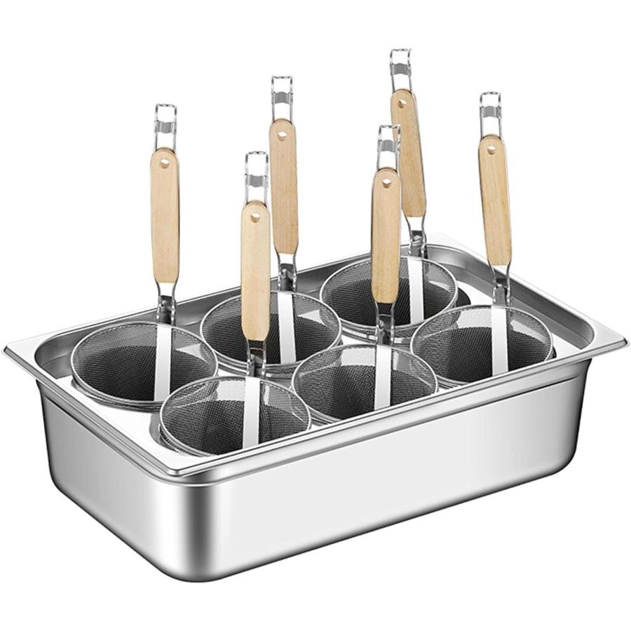 並行輸入品】パスタポット 6 穴パスタクッカーインサートセット