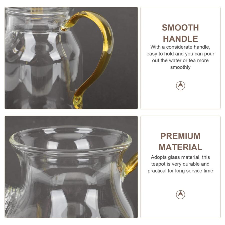 【並行輸入品】PRETYZOOM Glass Teapot Glass Pitcher Tea Pots for Loose Tea Infu_9