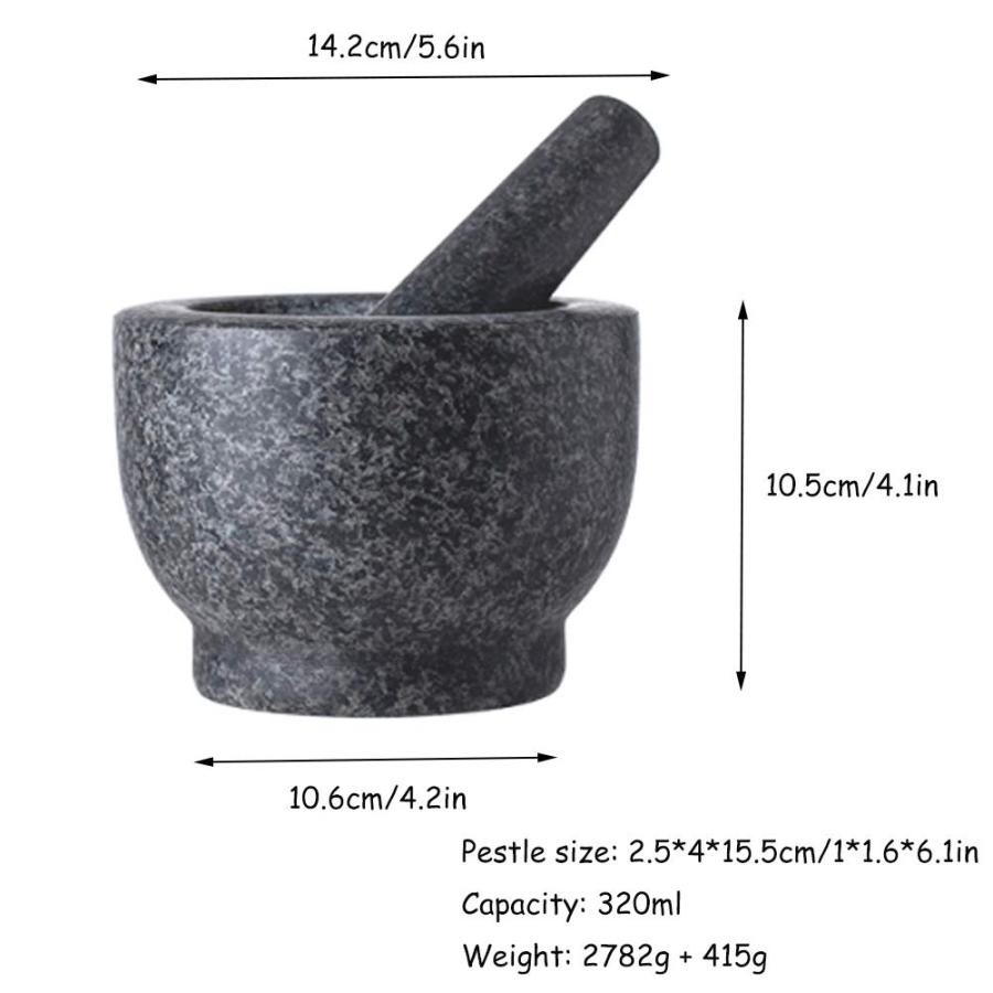 【並行輸入品】Pestle and Mortar   Granite Stone Pestle and Mortar Set for Crusの画像