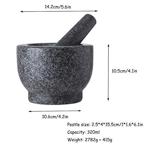 【並行輸入品】Pestle and Mortar   Granite Stone Pestle and Mortar Set for Crusの画像