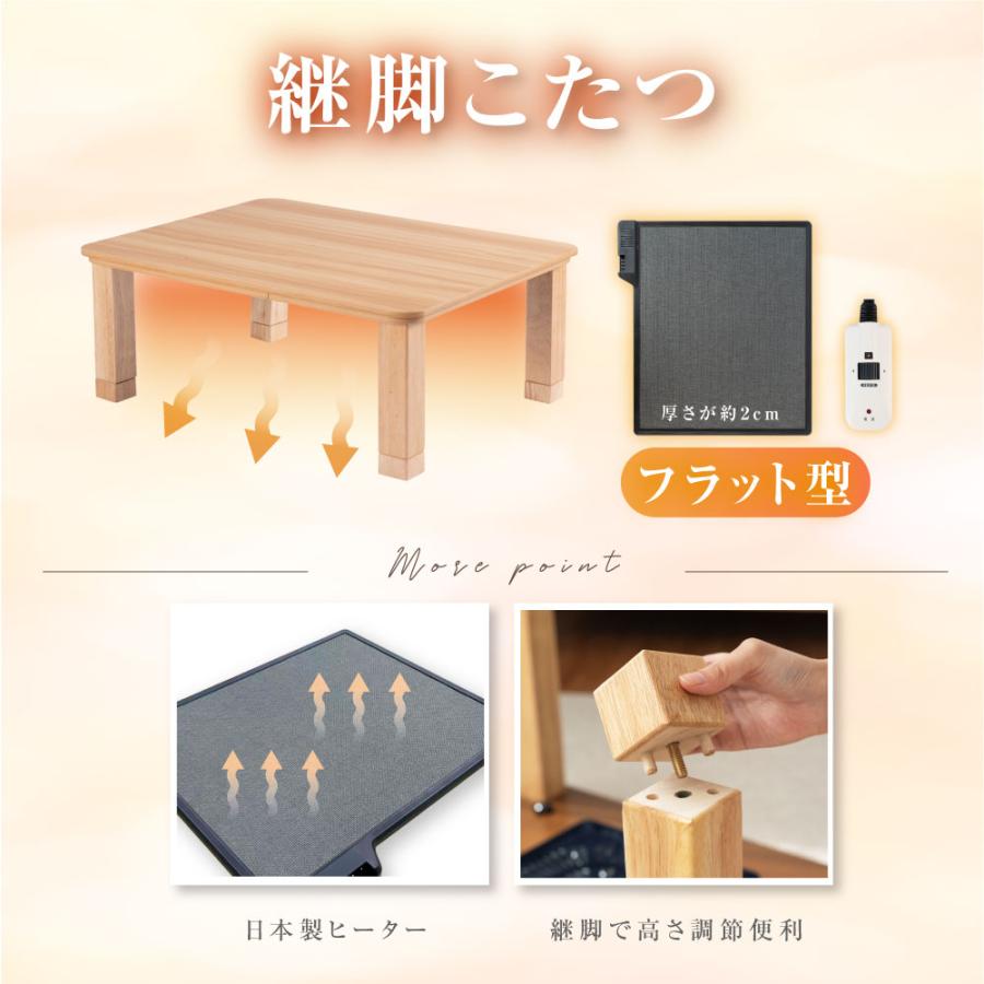 BESTSIGN 日本製 手元コントローラー付 フラットヒーター 継ぎ脚  