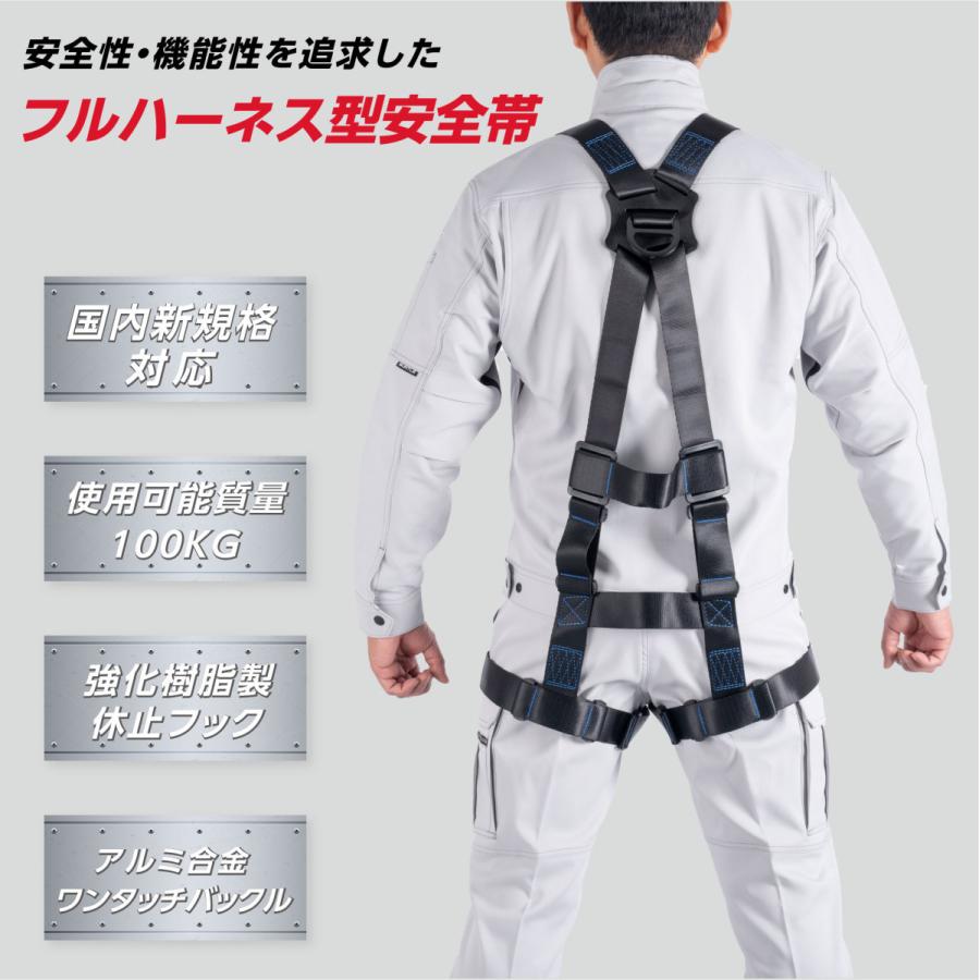 フルハーネス安全帯 150cm～185cm 使用可能質量 100kg Amazon.co.jp: [winfull] 【新規格適合】フルハーネス安全帯 新