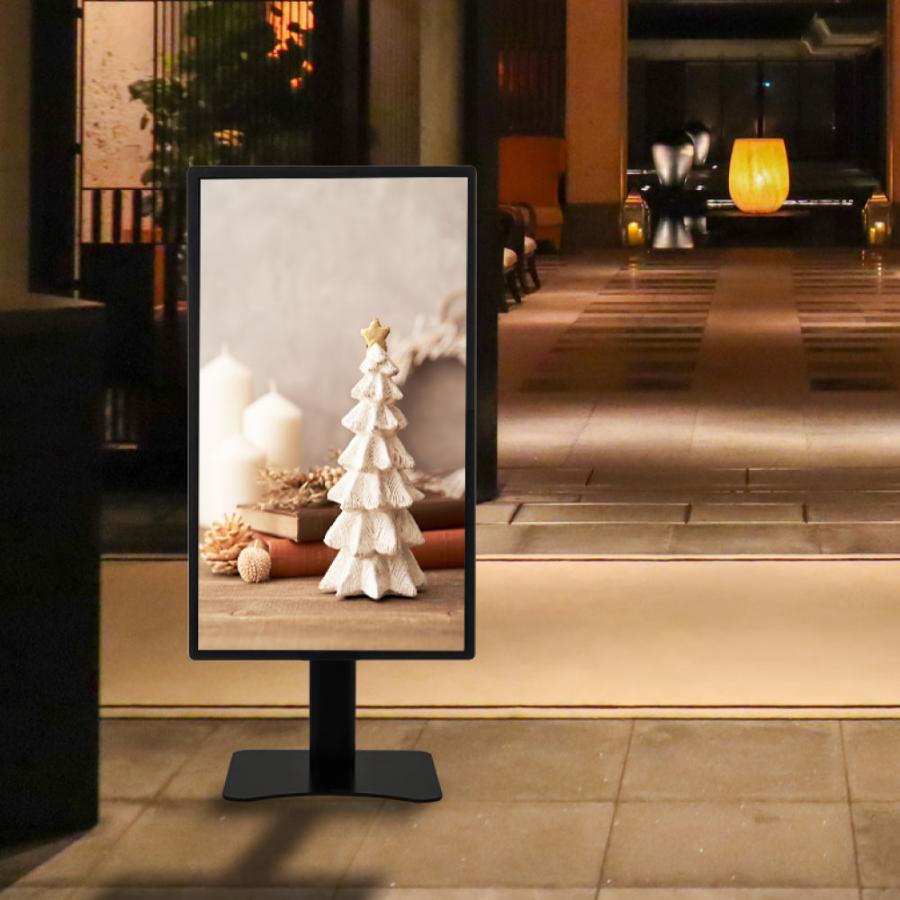 デジタルサイネージ 43インチ 4K 垂直型スタンドセット 縦横自由 可動