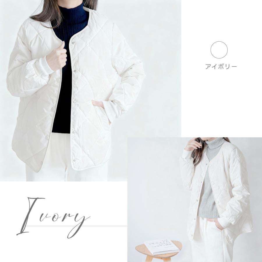 コート 中綿ダウン トップス レディース 秋 冬 中綿コート キルティングジャケット 襟付き アウター ノーカラーダウン ノーカラー  裏地付き 暖かい fle-top03 |  | 10