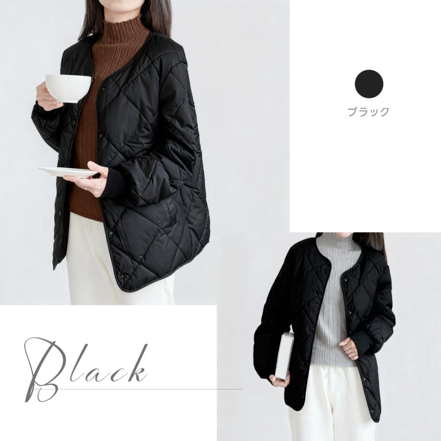 コート 中綿ダウン トップス レディース 秋 冬 中綿コート キルティングジャケット 襟付き アウター ノーカラーダウン ノーカラー  裏地付き 暖かい fle-top03 |  | 11