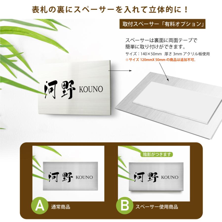 BESTSIGN 表札 ポスト シール ステンレス ネームプレート 長方形