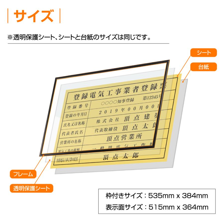 登録電気工事 W535mm×H384mm 看板 更新時楽々！文字入れ 名入れ 別注品