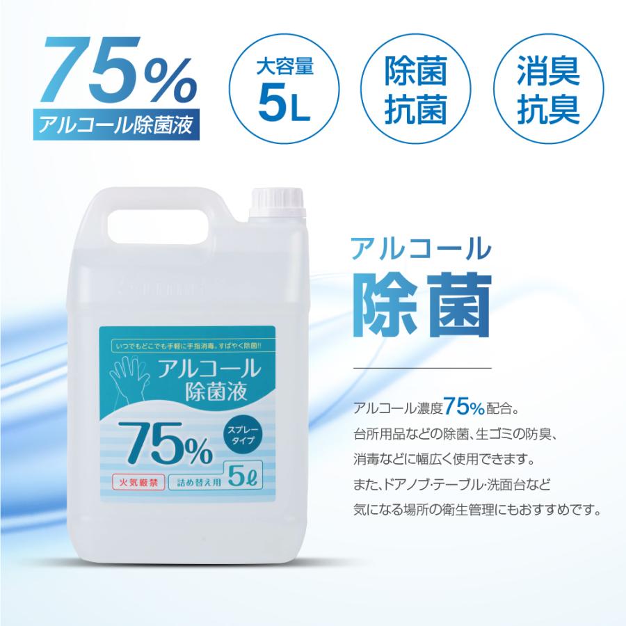 [超お得なセット！ 5L×1本+1L×5本] アルコール消毒液 スプレー 除菌スプレー 詰替え用  10000ml エタノール75% ハンドスプレー  hd-10000ml爆買 | BESTSIGN | 02