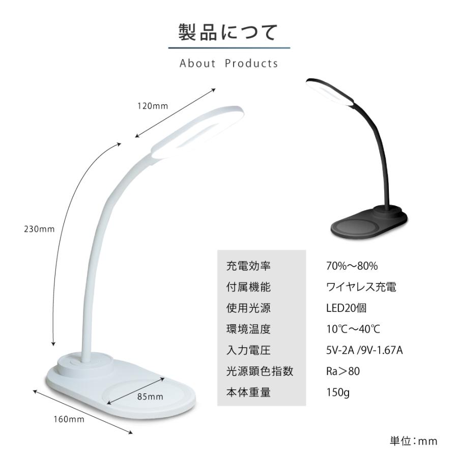 目の負担軽減 LEDスタンドライト ワイヤレス充電対応 テーブルライト BESTSIGN（ベストサイン） デスクライト LED ワイヤレス充電対応