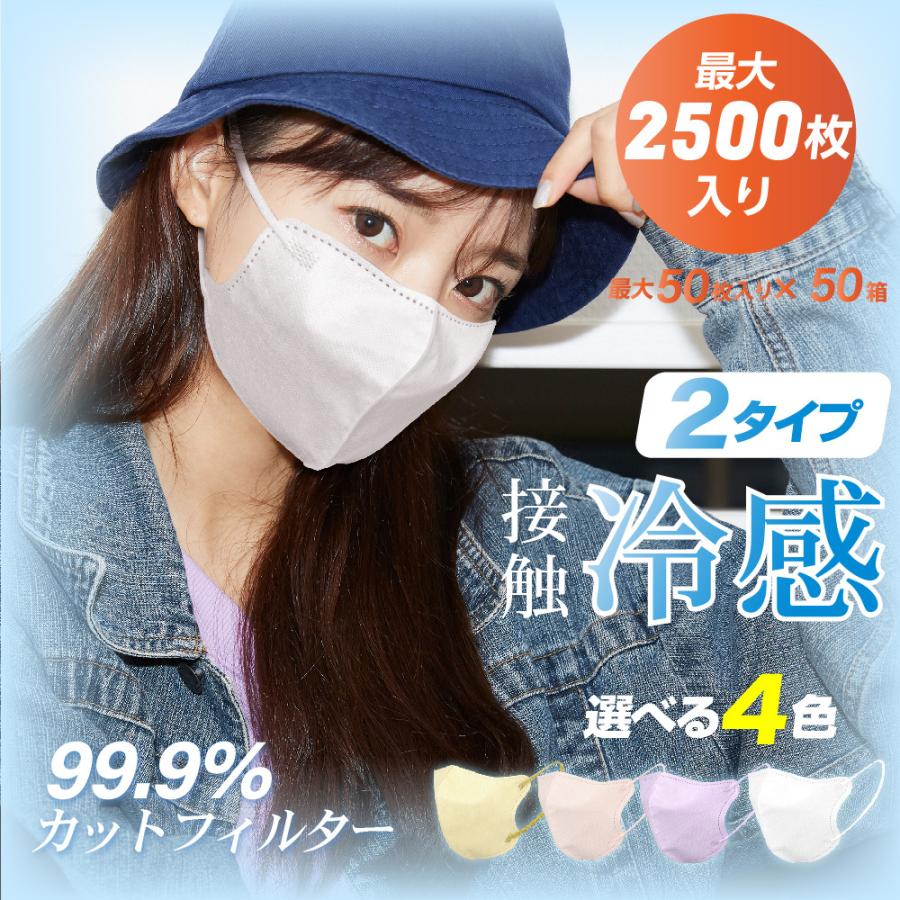 ひんやりマスク 冷感 立体マスク 3層構造 マスク 立体 不織布マスク チークマスク カラーマスク くちばし型 メガネが曇りにくい 人気 送料無料 mkc-50set爆買 | BESTSIGN
