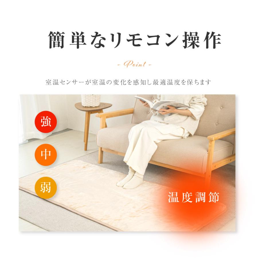 ホットゴロ寝マット １人用 電気毛布 無段階温度調節 タイマー付室温センサー 裏面スベリ止め 洗えるマット モリタ 新生活  mm-17ctr爆買 | BESTSIGN | 04
