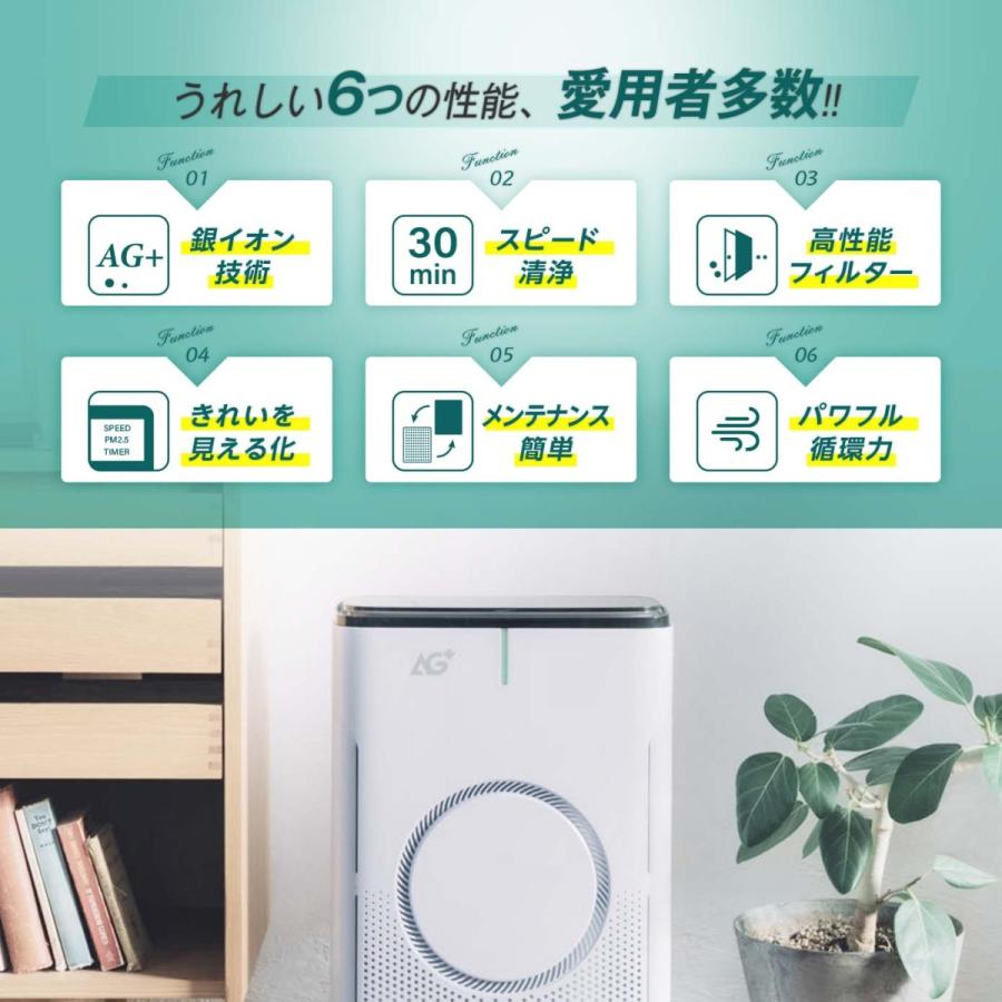 BESTSIGN 空気清浄機 空気清浄器 AG+ 銀イオン 猛暑対策 空気