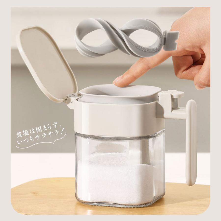 調味料ポット 調味料入れ スプーン付き 400ml容量 調味料 ストッカー