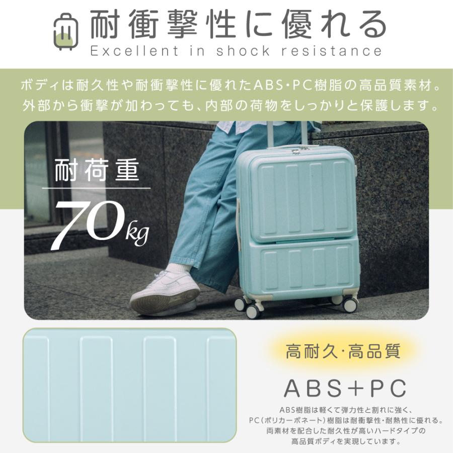 BESTSIGN（ベストサイン） 前開き スーツケース USBポート付き 機内持