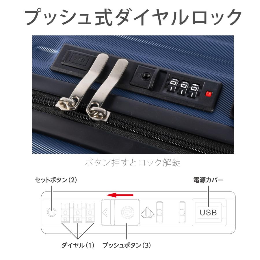 スーツケース  機内持ち込み キャリーケース S/M/Lサイズ  40L 60L 80L  ダブルキャスター s m lストッパー付き 収納ポケット USBポート付き 耐衝撃 360度回転 |  | 13