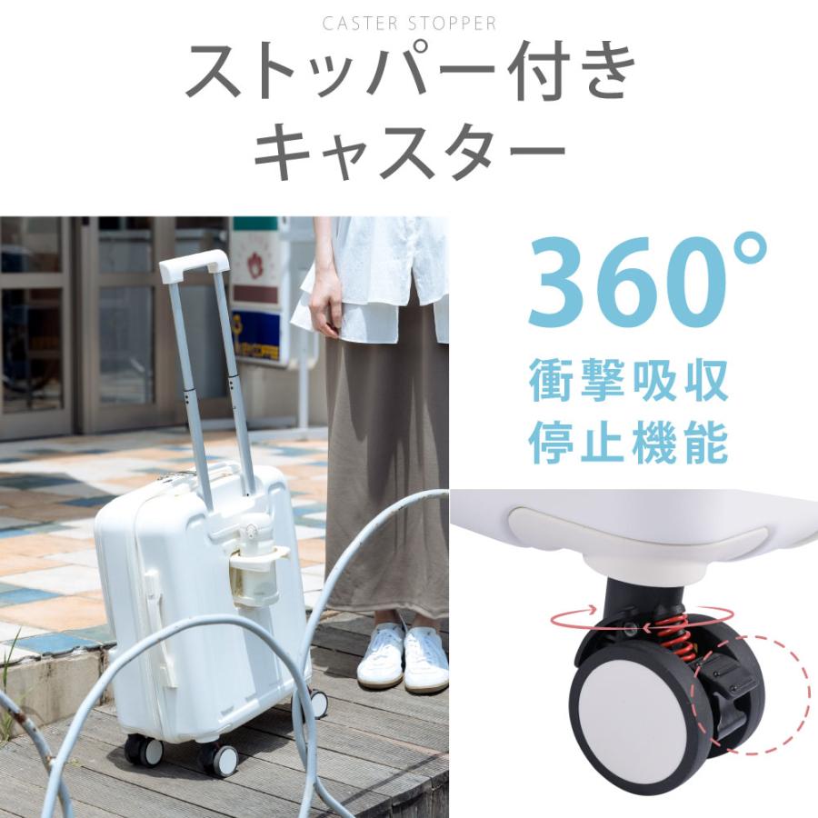 前開き スーツケース USBポート付き キャリーケース Sサイズ キャリー
