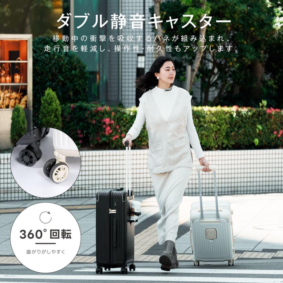 スーツケース キャリーバッグ S/Mサイズ  カラー限り4180円 スマホスタンド フック付き 収納ポケット 耐衝撃 超軽量 360度回転 静音 ダブルキャスター　爆買 |  | 03