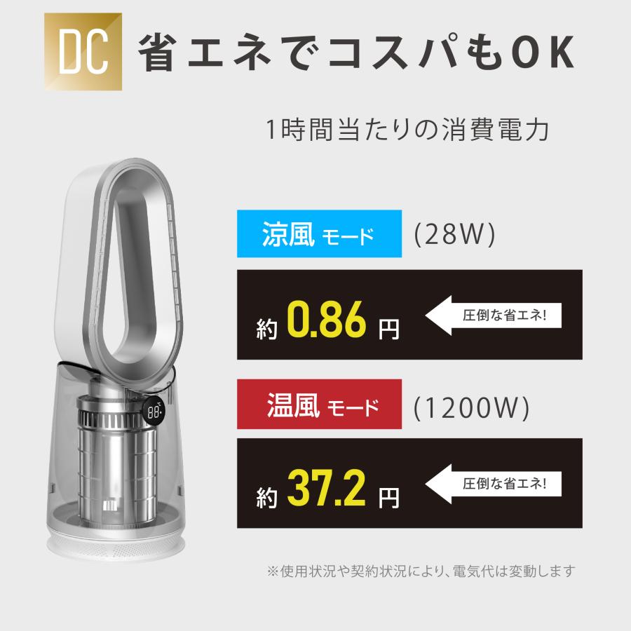 タワーファン 花粉症対策 冷暖タイプ スリム 冷暖風切替 ヒーター 羽