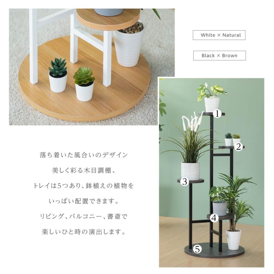 耐久性のある5段組立式ガーデンラック 耐荷重40㎏ フラワースタンド 室内 5段 プランタースタンド 植木鉢 アイアン