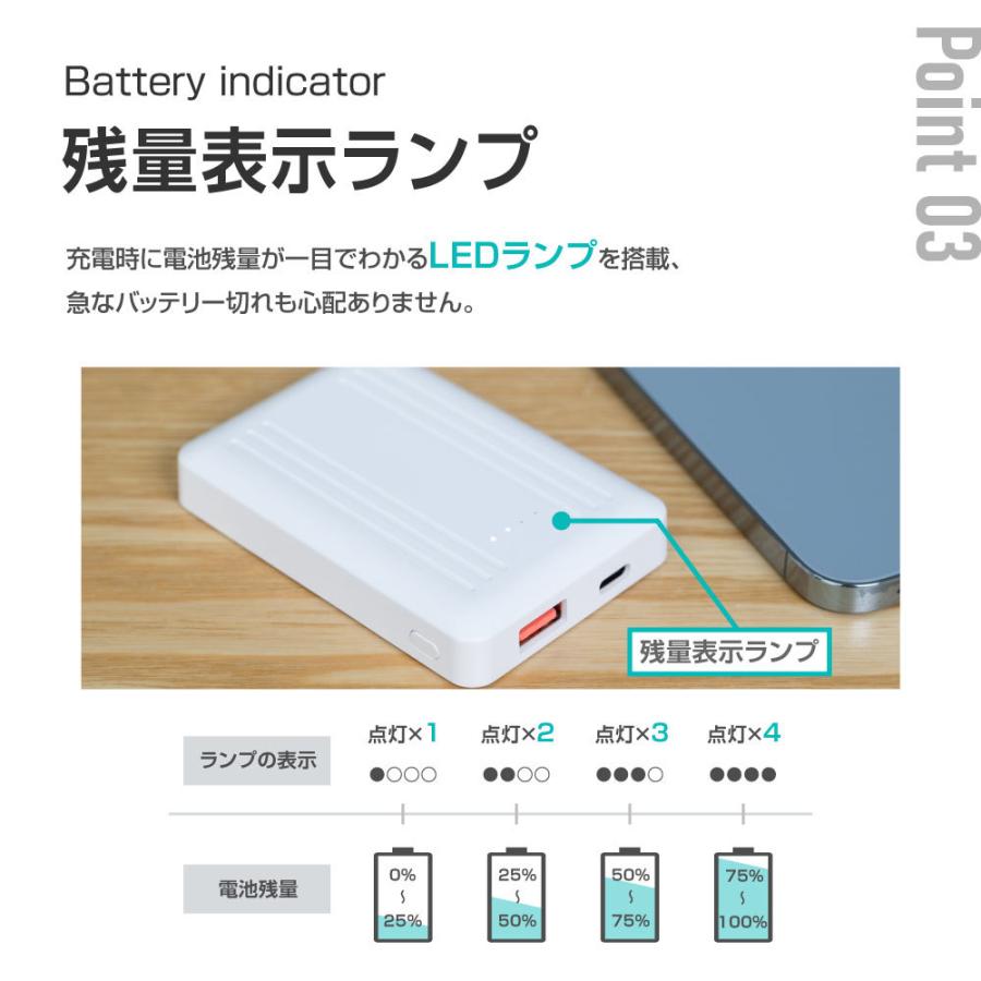 モバイルバッテリー 5000mAh 大容量 18W急速充電 2台同時充電可能 ワイヤレス充電対応 スマホ充電器 残量表示 コンパクト iPhone xd-e34a爆買 | BESTSIGN | 05