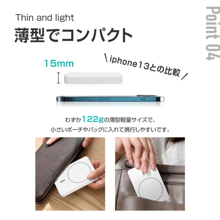 モバイルバッテリー 5000mAh 大容量 18W急速充電 2台同時充電可能 ワイヤレス充電対応 スマホ充電器 残量表示 コンパクト iPhone xd-e34a爆買 | BESTSIGN | 06