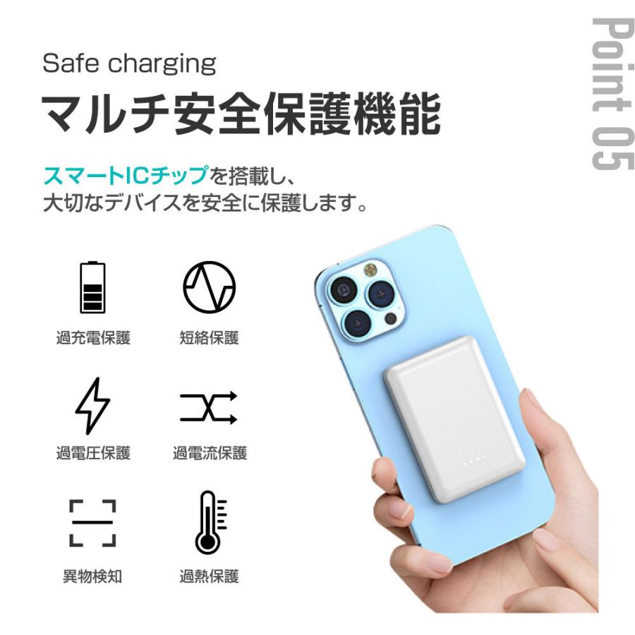 モバイルバッテリー 5000mAh 大容量 18W急速充電 2台同時充電可能 ワイヤレス充電対応 スマホ充電器 残量表示 コンパクト iPhone xd-e34a爆買 | BESTSIGN | 07