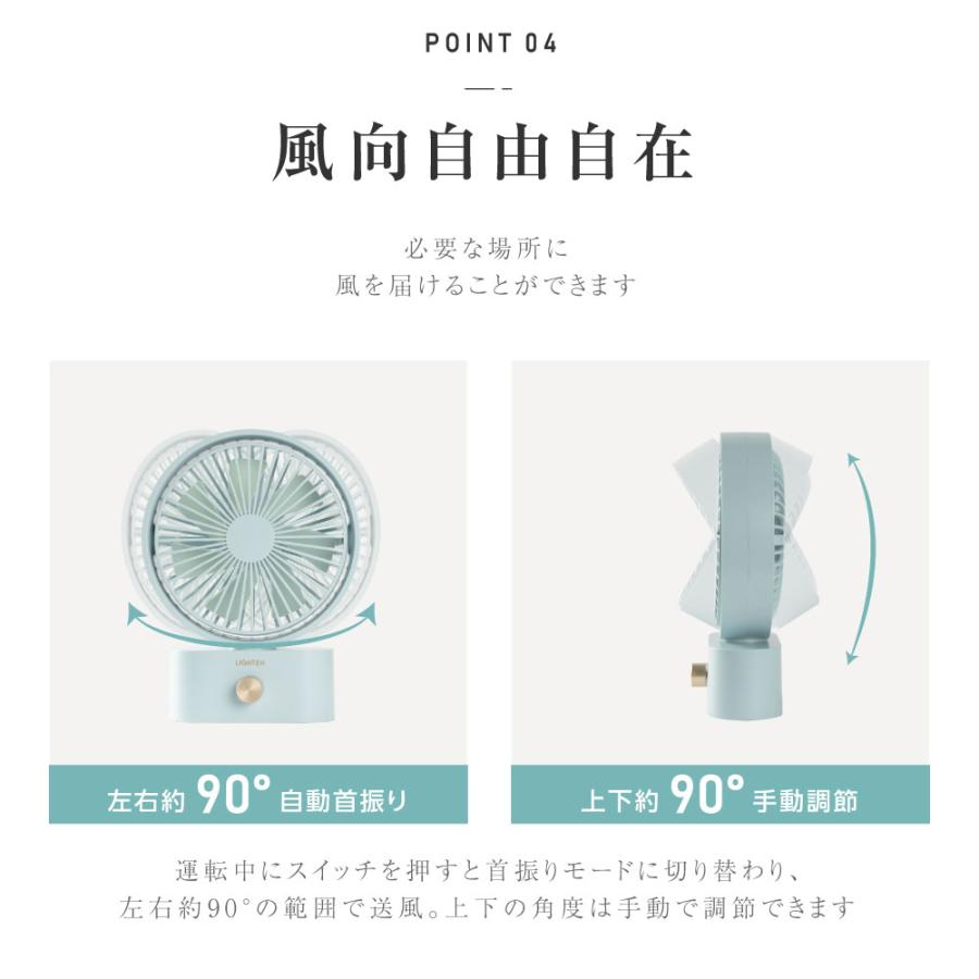 卓上扇風機 小型 左右首振り 風量10段階調整 usb 充電 コンパクト ミニ扇風機 ポータブル 7枚羽根 角度調節 携帯  軽量 寝室 シンプル アウトドア xr-df228爆買 | BESTSIGN | 10