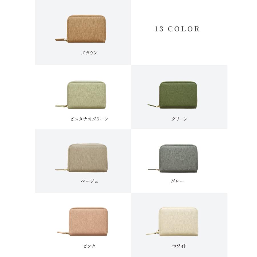 ミニ財布 二つ折り財布 本革 牛革 13色 レディース ミニウォレット